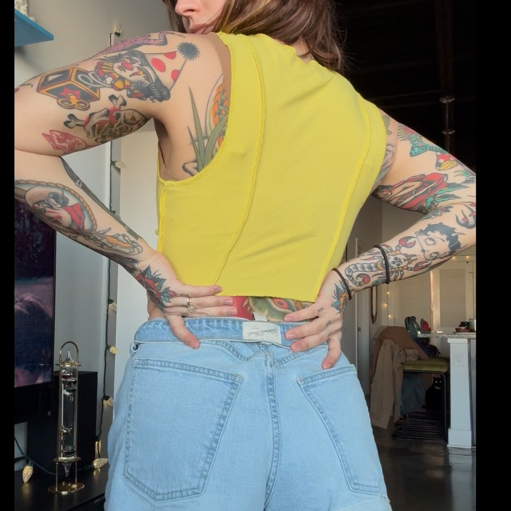 Urban Outfitters Yellow Ribbed Top